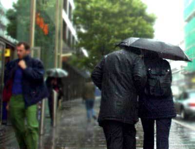 Couple in rain